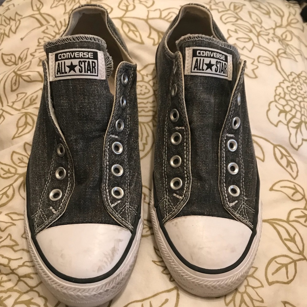 Black Canvas Converse Chuck All Star Slip Ons